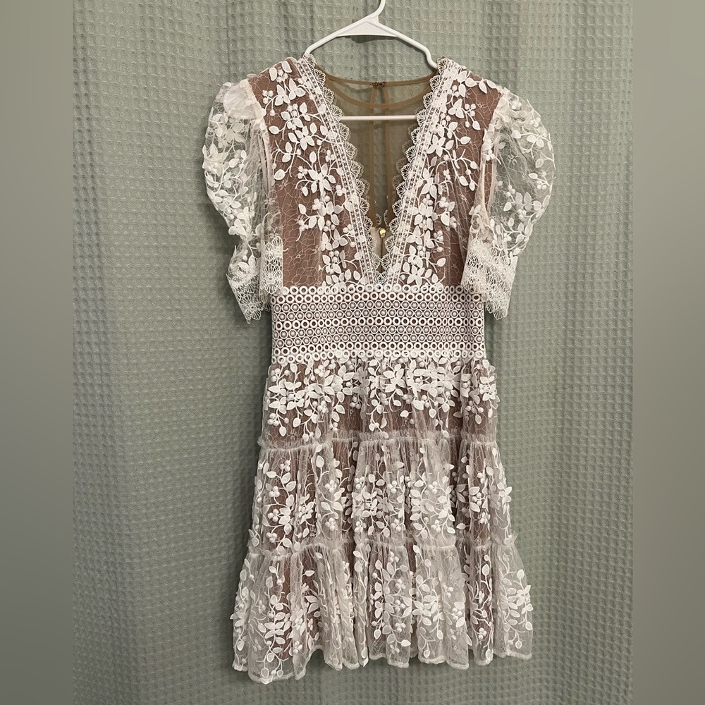 BRONX AND BANCO MEGAN MINI DRESS IN BLANC